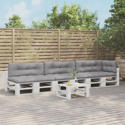 Produktbild von Möbel Palettenkissen 7-tlg. Grau Stoff - Gartenmöbelauflagen 3217146