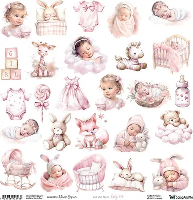 Image de SCRAPandME 30x30cm recto papier scrapbooking 250g, Baby 04