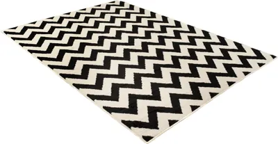 Produktbild von Tapiso Teppich DREAM Modern Weiß Schwarz Wohnzimmer  80 x 150 cm
