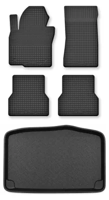 Produktbild von Gummimatten + Kofferraumwanne für Mazda 2 IV 2014- (Standard-Kofferraum) – Schwarz, Semi-Universal, angepasst – Wielganizator Semi-Universal