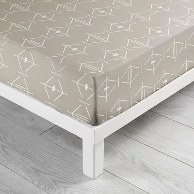 Immagine prodotto di Copripiumino in cotone per letto matrimoniale "Aristide" - Beige - 160 x 200 cm