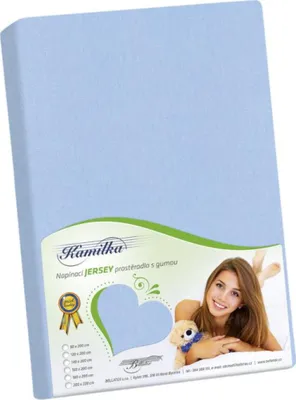 Zdjęcie produktu dla Prześcieradło dżersejowe – niebieskie – 180x200