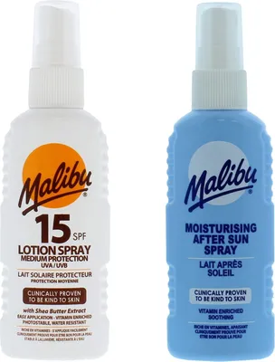 Produktbild von Malibu SPF15 Spray 100ml + After-Sun Spray 100ml