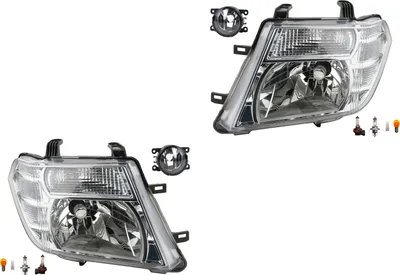 Produktbild von Scheinwerfer Satz passend für Nissan Pathfinder R51 01/10- H4 +Nebel+Leuchtmitt. 8200074008 6202E1 00006202E1 6710027 0000620639 620639 0000620 Johns