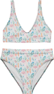 Produktbild von Mr. & Mrs. Panda Bikini Meeresrauschen Design Größe XXL - Weiß - Geschenk, Muster, High Waist, Bikinihose, Beach, Korallen, Maritim, Zweiteiler, Bikinioberteil, Meer