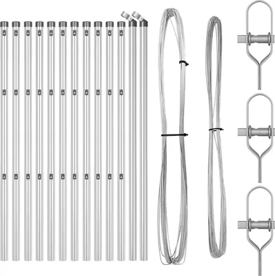 Produktbild von Möbel Zaunpfosten 13 Stück Ø32 mm 100 cm Verzinkter Stahl - Zaunzubehör 42004221