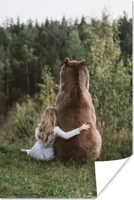 Produktbild von MuchoWow® Poster Natur - Tiere - Mädchen - Baum 120x180 cm - Kunstposter