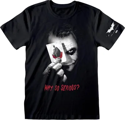 Image de Batman : The Dark Knight - "Why So Serious" T-Shirt für Herren/Damen Uni HE725 (S) (Schwarz)