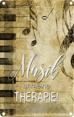 Produktbild von vianmo Blechschild 30x20 cm Musik ist meine Therapie Spruch Zitat