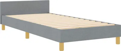 Zdjęcie produktu dla Łóżko Tapicerowane 100x200 Szare Rama Łóżka z Zagłówkiem do Sypialni