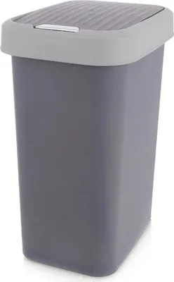 Immagine prodotto di Cestino per rifiuti in plastica grigia da 25 litri con coperchio basculante
