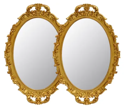 Immagine prodotto di Set di 2 specchi vintage con cornice dorata