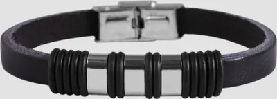 Produktbild von Akzent Lederarmband mit Edelstahlelement