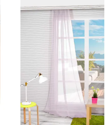 Voilegardine 140 x 250 cm, 100% Polyester, mit Rüschen