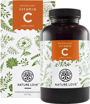 Produktbild von Nature Love® Natürliches Vitamin C aus Camu Camu Extrakt | 120 Kapseln | 4 Monatsvorrat | ohne Zusätze | vegan