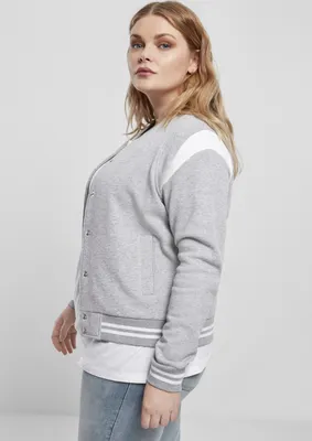 Immagine prodotto di Dámská mikina Urban Classics Ladies Organic Inset College Sweat Jacket grigio/bianco - M