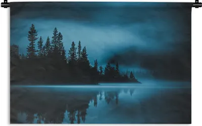 Produktbild von MuchoWow® Wandteppich Wandbehang Wald - Nebel - Wasser 120x80 cm Tapisserie Dekoration Wandtuch - Wanddekorationen - Wandtücher