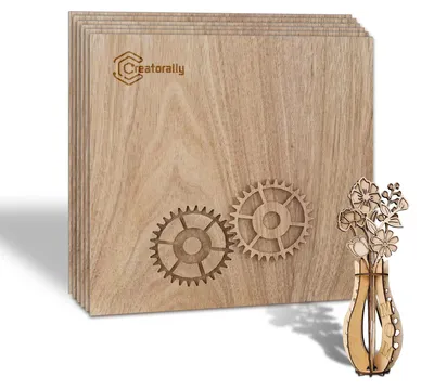 Sperrholzplatten 6er-Pack 30,5x30,5 cm 3 mm für Lasergravur DIY