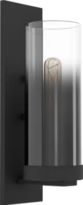 Produktbild von EGLO Wandlampe Toothhill, Wandleuchte Rauchglas, Schlafzimmerlampe aus Metall in Schwarz und Glas bedampft in Schwarz-transparent, E27 Fassung
