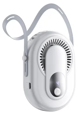Produktbild von Zimilo Tragbarer Gürtellüfter mit bürstenlosem 14500 U/min Motor, 5 Windstufen, 360° Luftverteilung, LED-Display und Type-C Aufladung, Weiß
