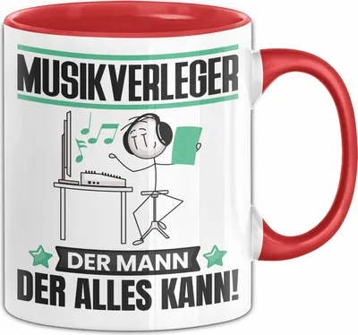 Produktbild von Musikverleger Tasse Geschenk für Musikverleger Der Mann Der Alles Kann Geschenkidee zum Geburtstag (Rot)