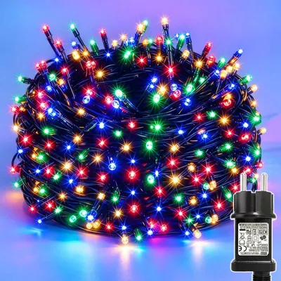 LED-Lichterkette 40 m, 400 LEDs, IP44, 8 Modi, Timer, für außen