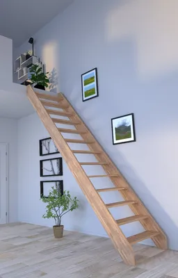 Zdjęcie produktu dla Schody drewniane proste Rhodos - dębowe - bez balustrady - bez podstopnic