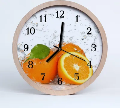 Produktbild von Holzuhr 30fi cm wanduhr - Orangen Küche