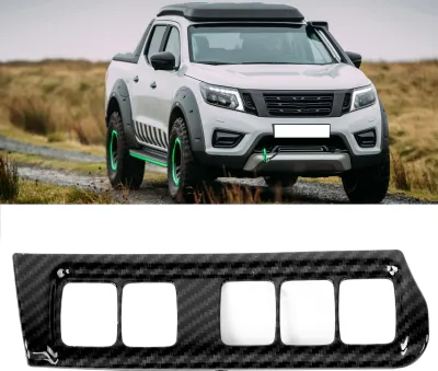 Zdjęcie produktu dla Osłona przycisku przełącznika reflektorów, styl włókna węglowego, pasująca do Nissan Navara NP300 2015–2019