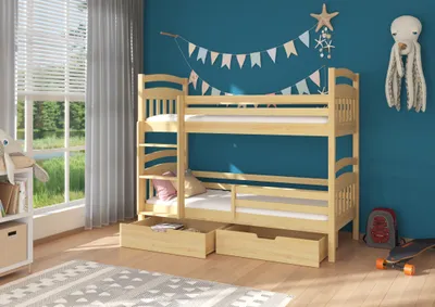 Obrázek produktu pro Patrová postel s úložným prostorem 90x200 HEMNIA - borovice