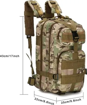 Image de Sac à dos militaire tactique Sac de randonnée en plein air Trekking Camping Taktische Molle Pack Hommes Tactical Combat Sac de voyage 25L