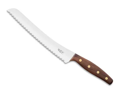 Produktbild von Windmühlenmesser Brotmesser für Rechts- und Linkshänder KB2 - BrotBeidhänder , Walnussholz 36 cm, Aluminiumnieten