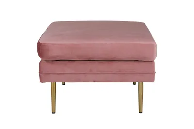 Immagine prodotto di Pouf Boom, poggiapiedi in velluto ottone, rosa.