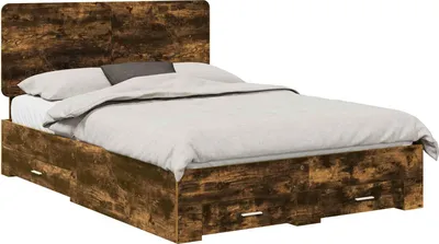 Immagine prodotto di vidaXL Struttura letto in rovere affumicato 140 x 190 cm materiale a base di legno