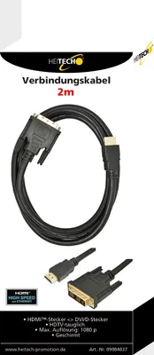 Produktbild von Verbindungskabel HDMI - DVI-D, 2m Länge, 1080p
