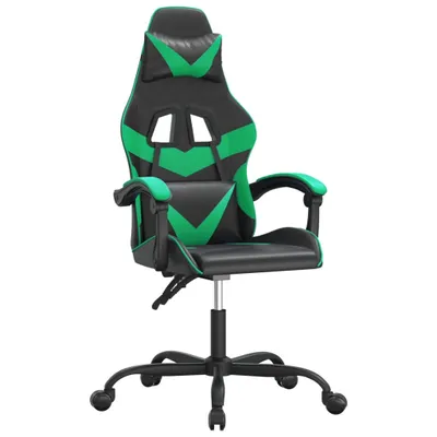 Immagine prodotto di Sedia da Gaming Girevole Nera e Verde in Pelle finta