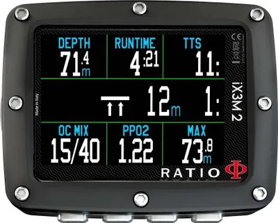 Produktbild von Ratio Ix3m2 Pro Tauchcomputer Schwarz  Schwarz One Size