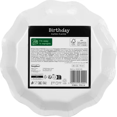 Produktbild von Pappteller „Hello 40“, Mix, 18 cm (1 Packung / 6 Stk.)