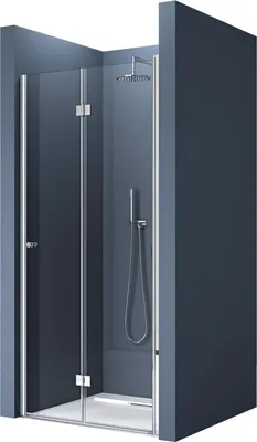 Image de doporro Porte de douche pliable 100cm paroi de douche transparent pliante pour niche Teramo26K pare-douche rabattable montage réversible