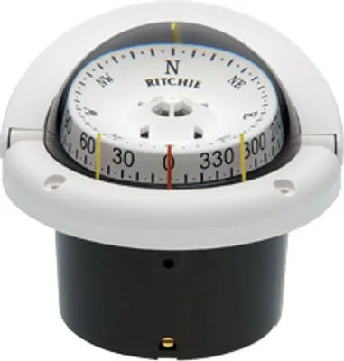 Produktbild von Ritchie Kompass Modell 'Helmsman', Hf-743w, 12v, Einbaukompass, Rose Ø95mm/5°, Weiß