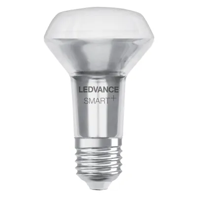 A studio shot of a smart LED light bulb.
