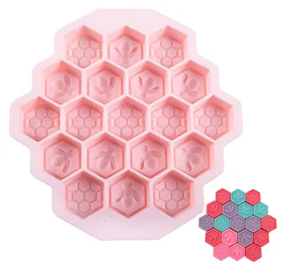 Produktbild von Silicone Honigwabenform - 19 Fächer - Backform für Seife, Desserts und Snacks