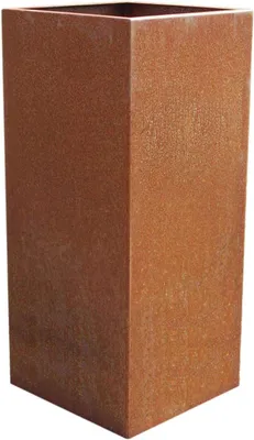 Image de VIVANNO Bac à plantes en acier Corten BLOCK Colonne, patine brun rouille - 40x40x100 cm