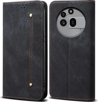 Obrázek produktu pro Pouzdro pro Nothing Phone 3a Pro, Kožené Peněženkové Pouzdro s Magnetickým Uzavíráním a Stojánkem černé