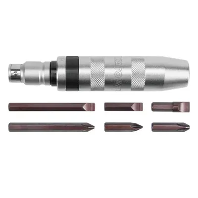 Obrázek produktu pro Šroubovák úderový kovový s příslušenstvím 7 ks box kovový