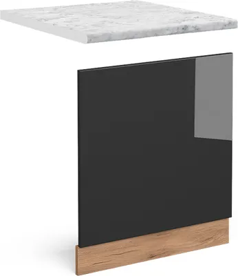 Produktbild von Frontblende Vicco R-Line Anthrazit Hochglanz 60 cm , AP Marmor, Model 46212