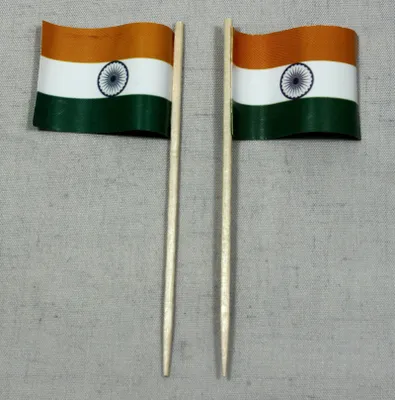 Produktbild von Party-Picker Flagge Indien Papierfähnchen in Spitzenqualität 25 Stück Beutel
