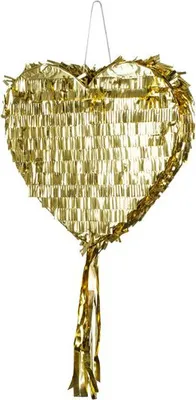 Immagine prodotto di Piñata 32x10x36cm Cuore da riempire Oro