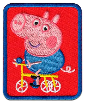 Obrázek produktu pro Comercial Mercera Peppa Wutz Schorsch Kinder - nášivka, nažehlovací nášivka, nášivka, nášivky, k nažehlení, velikost: 6,5 x 5,4 cm