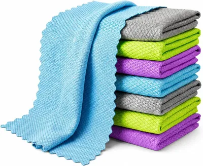 Imagen del producto de Juego de paños de limpieza de microfibra, 8 unidades, 30 x 30 cm, de alta absorción, para uso doméstico